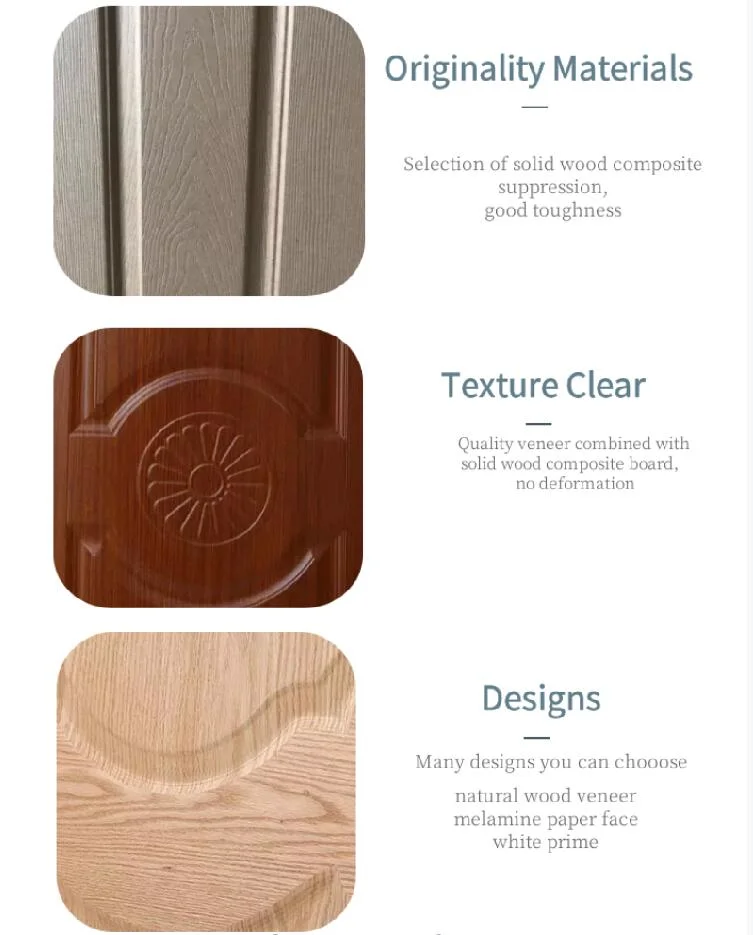 Melamine Hot Press Skin MDF Wooden Design Interior Door