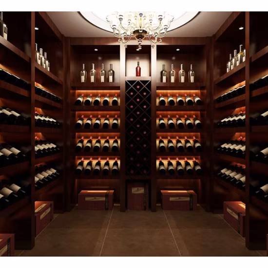 Prateleira de garrafa de vinho de madeira flutuante personalizada moderna e popular e rack de exposição para secagem de copos de vinho